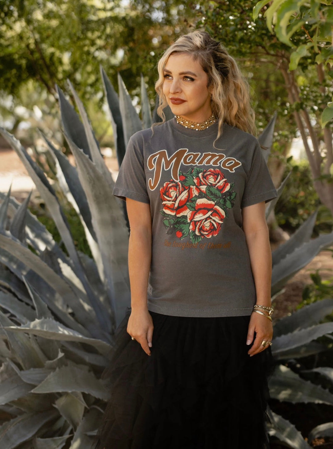 Mama Is The Toughest Faded Navy Tee