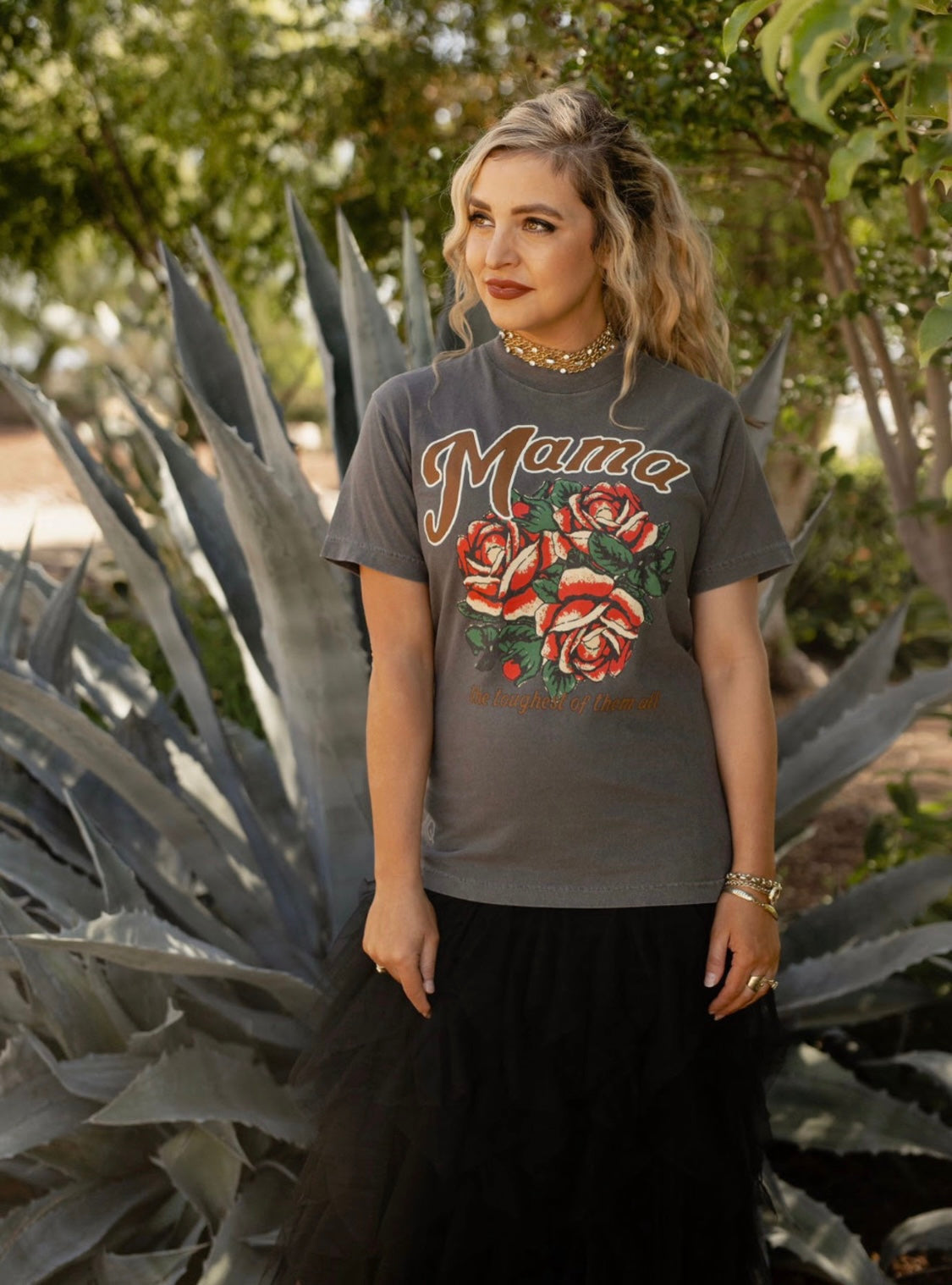 Mama Is The Toughest Faded Navy Tee