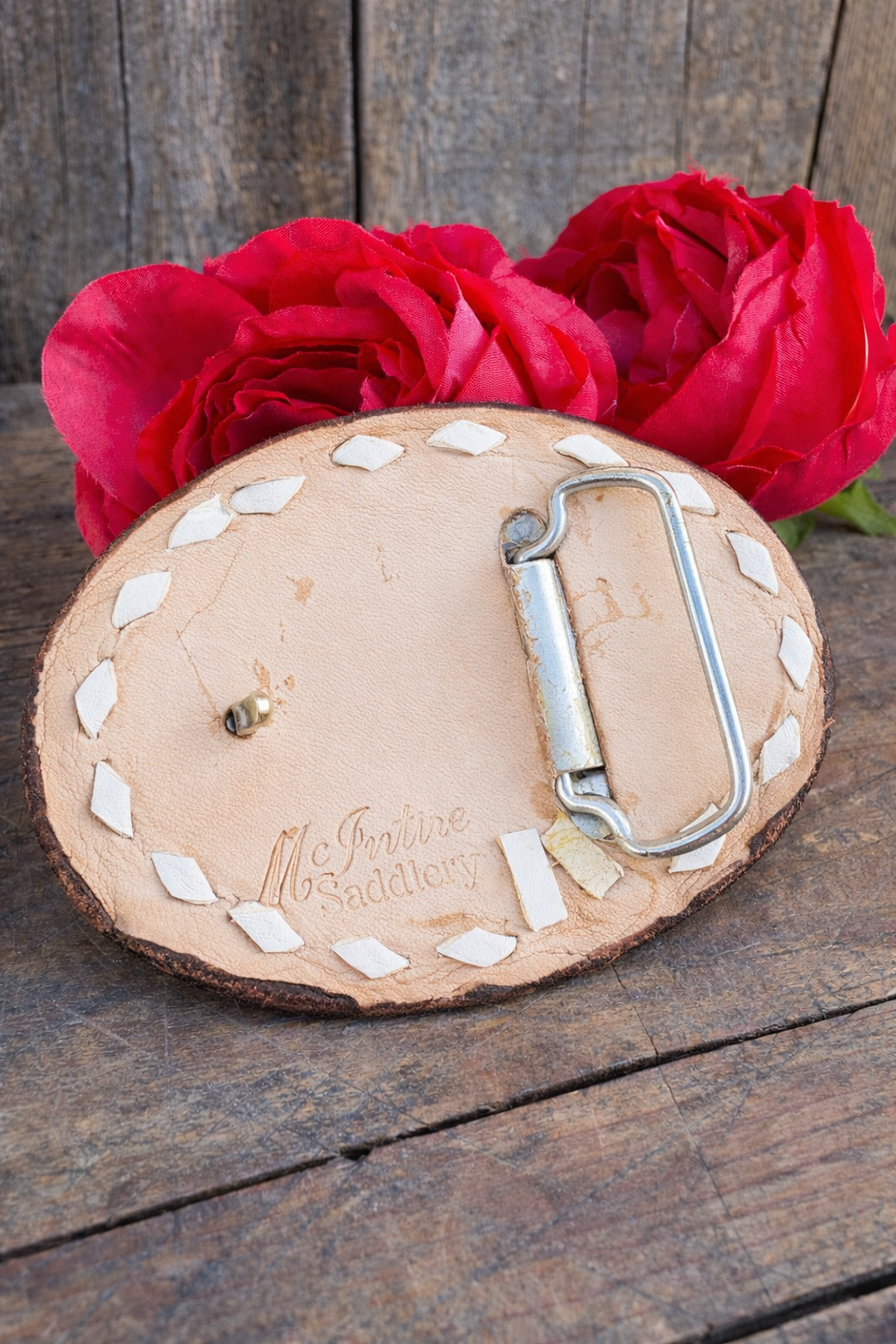 Leather Rose Belt Buckle