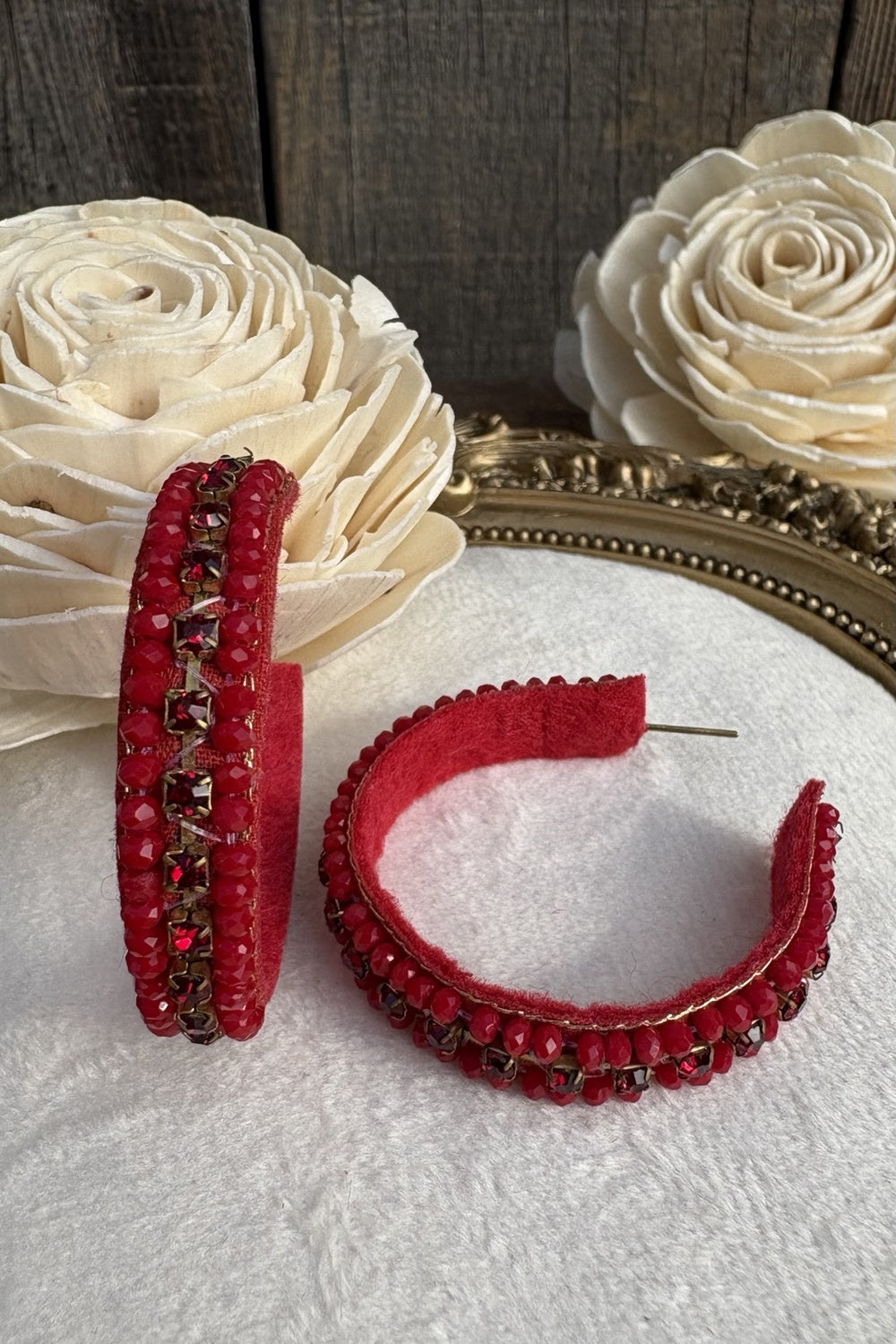 Red Hot Hoop Earrings