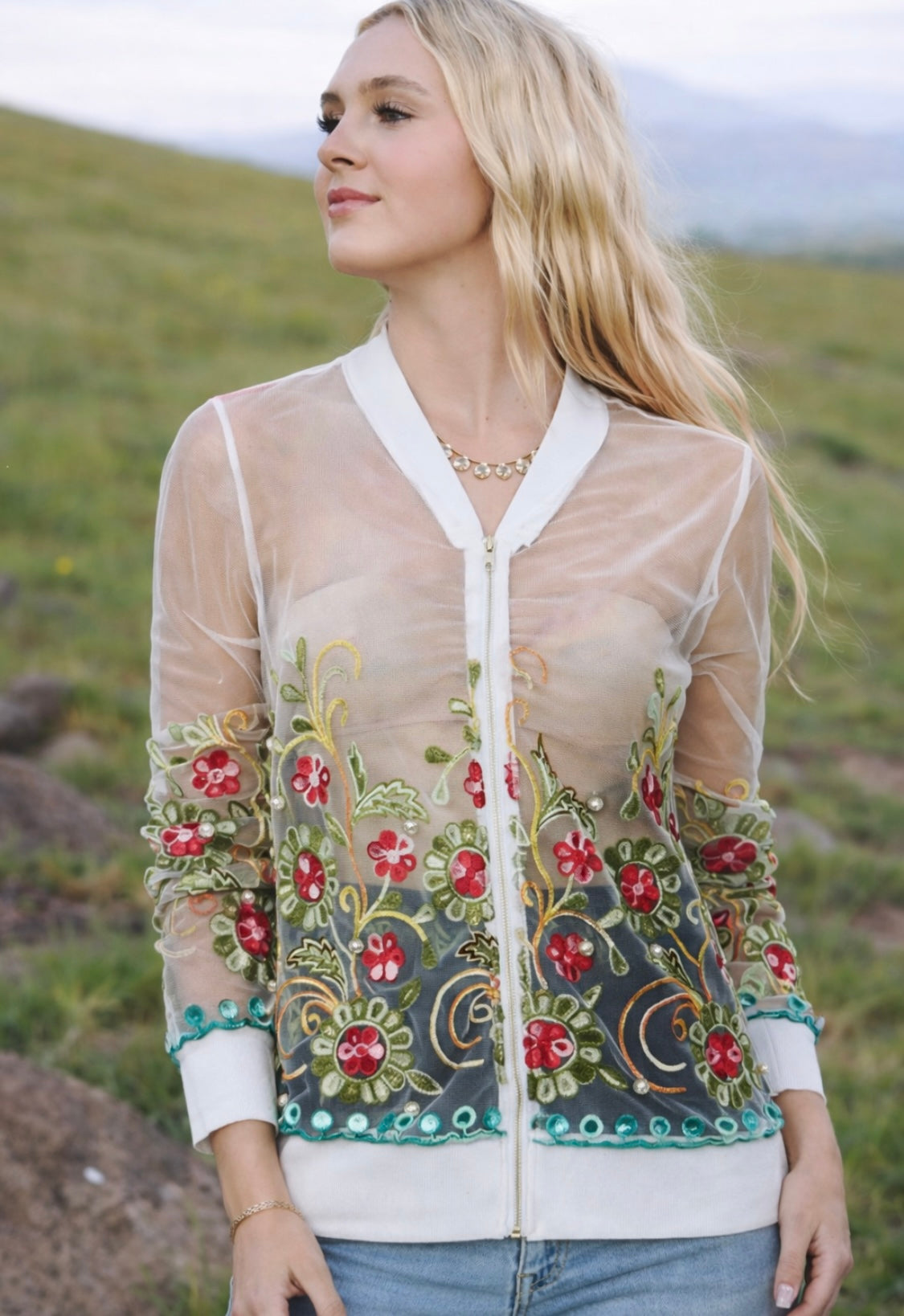 Floral Feel Sheer Jacket