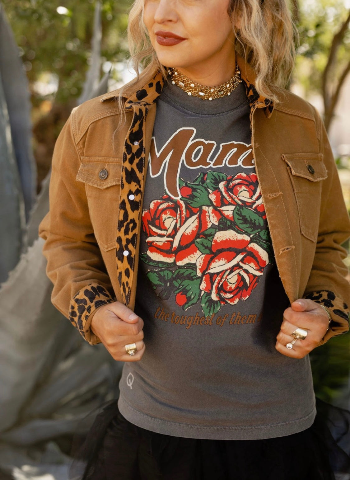Mama Is The Toughest Faded Navy Tee