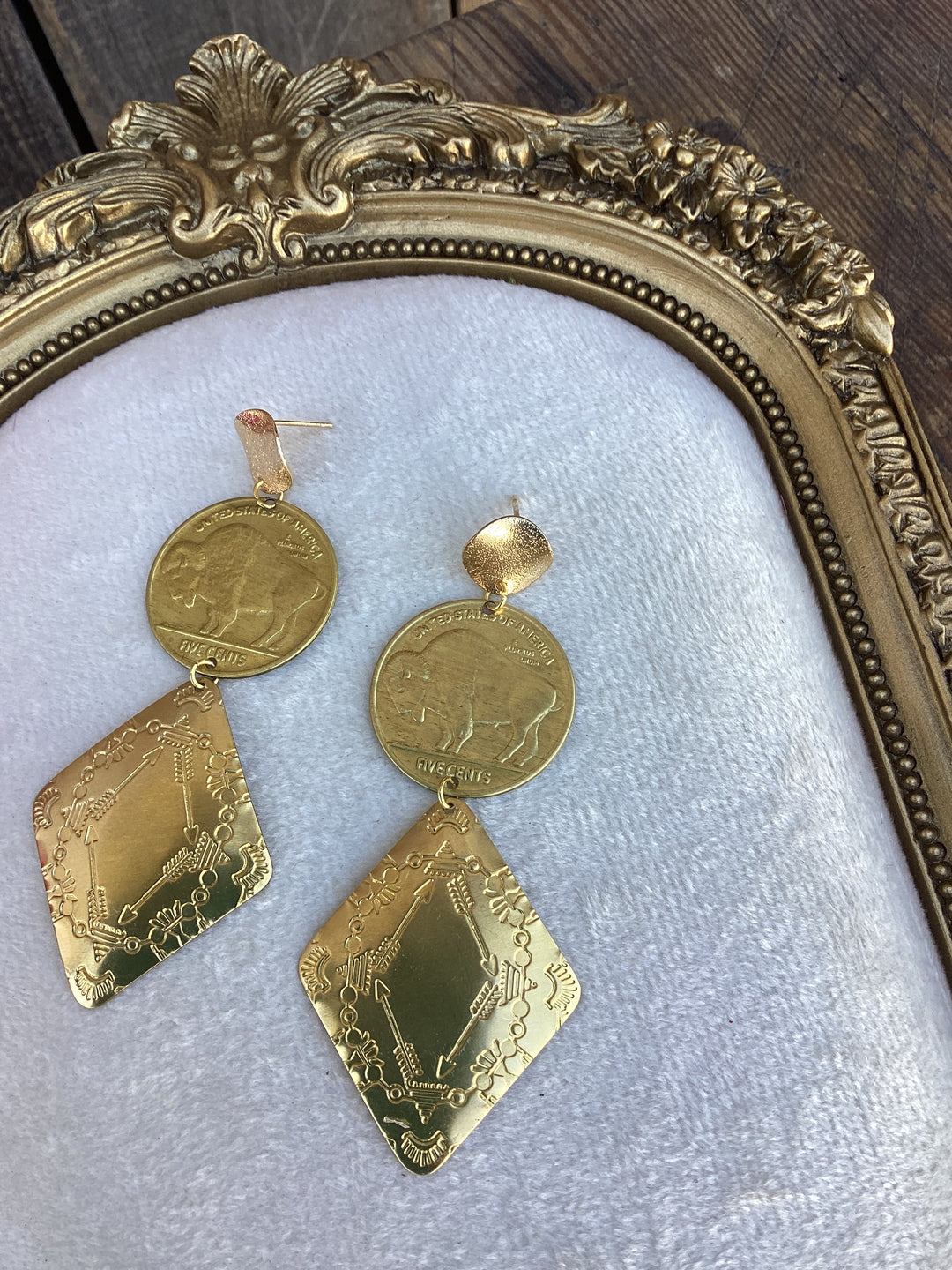 Brass Buffalo Earrings