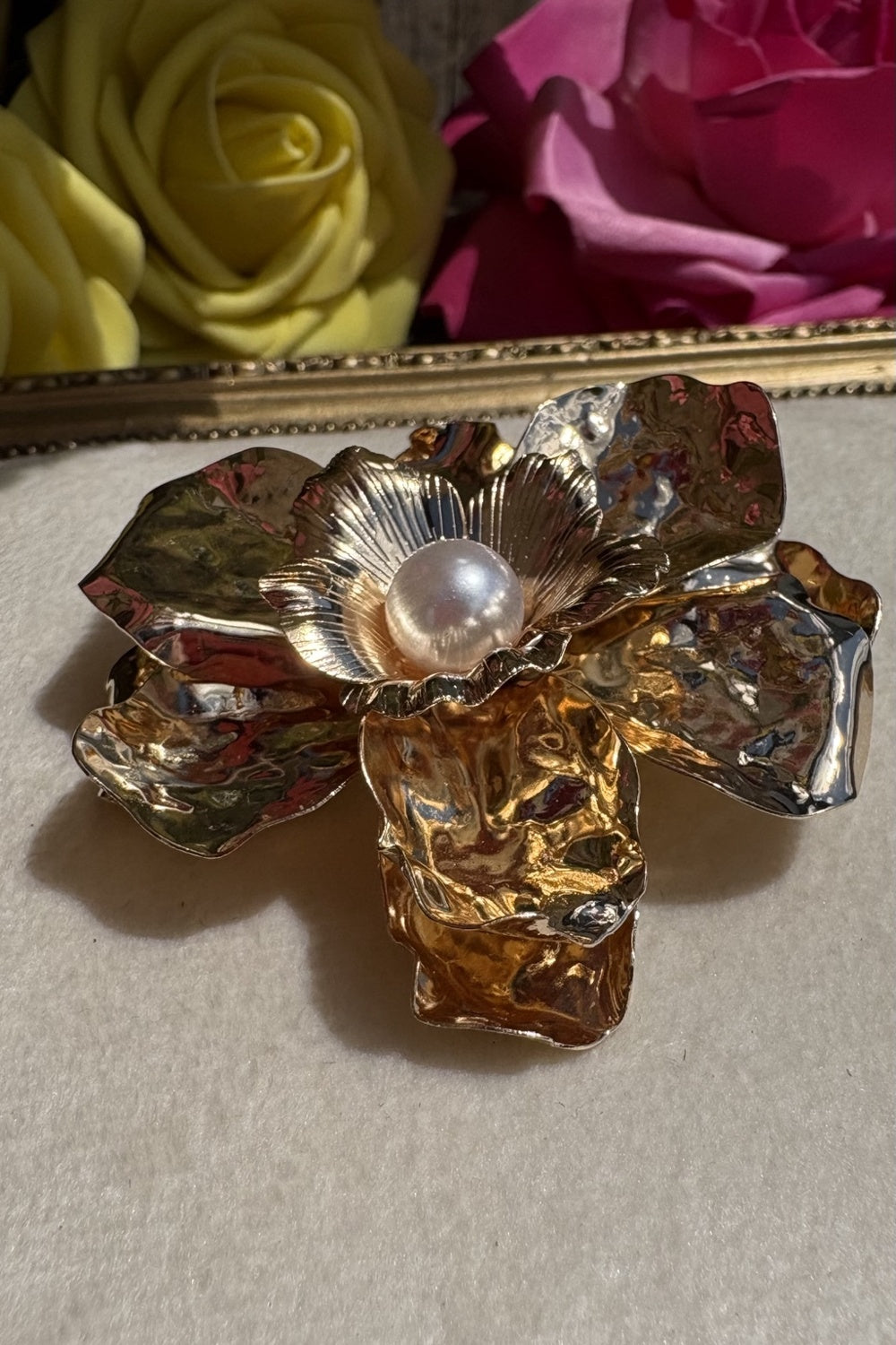 Holly Blossom Gold Brooch