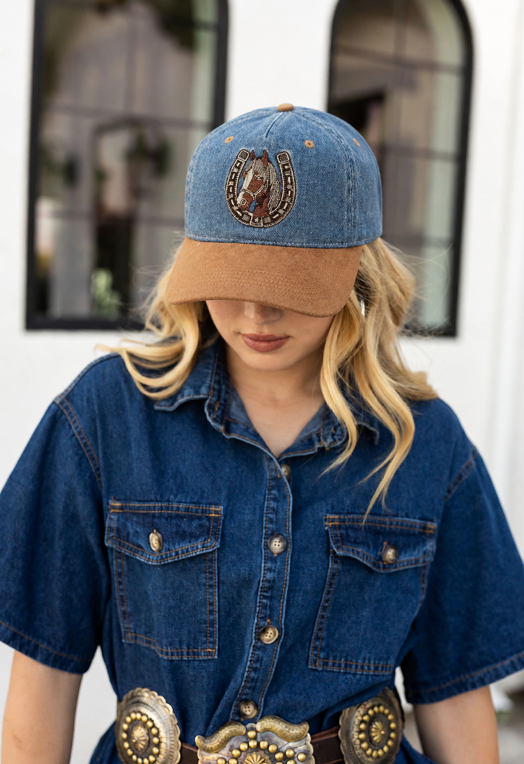 Denim Horseshoe Cap