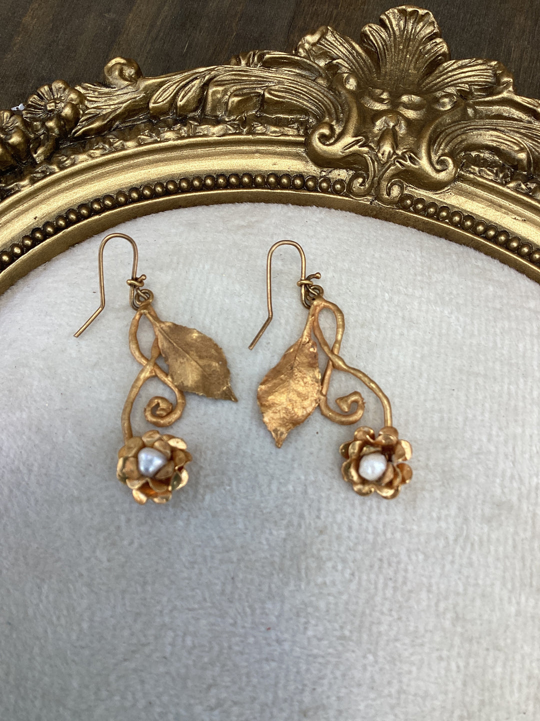 Gold Stem & Floral Earring