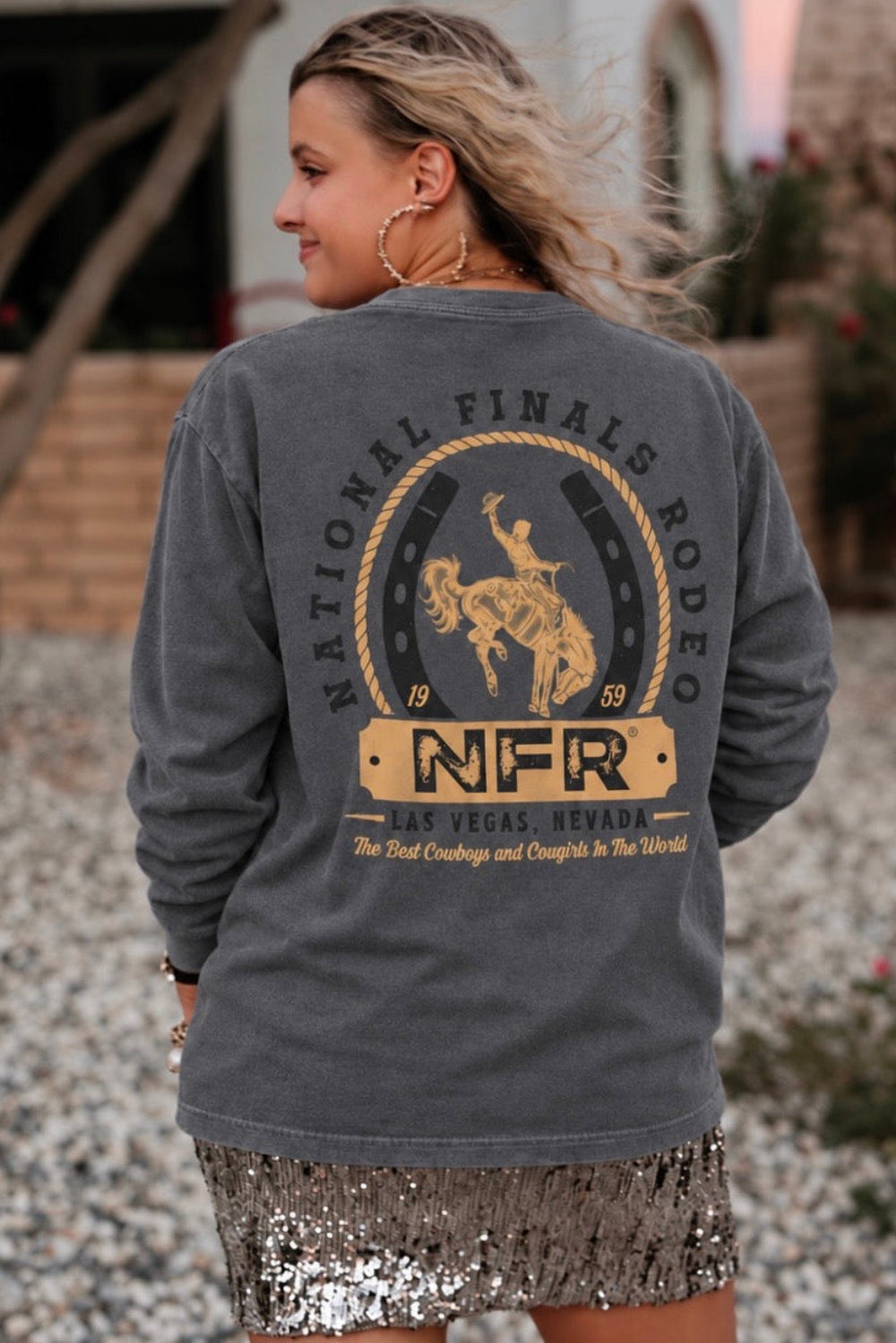Pre-Order: Rope and Horseshoe Navy NFR Long Sleeve