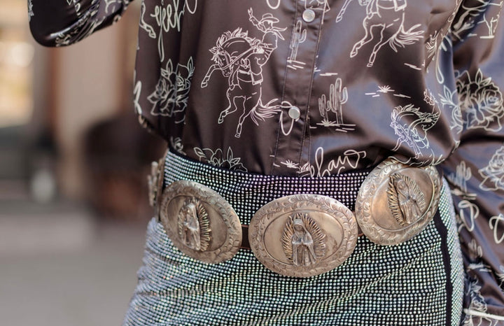 Our Lady silver concho belt