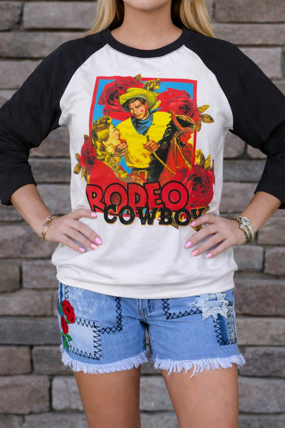 Rodeo Cowboy Baseball Tee
