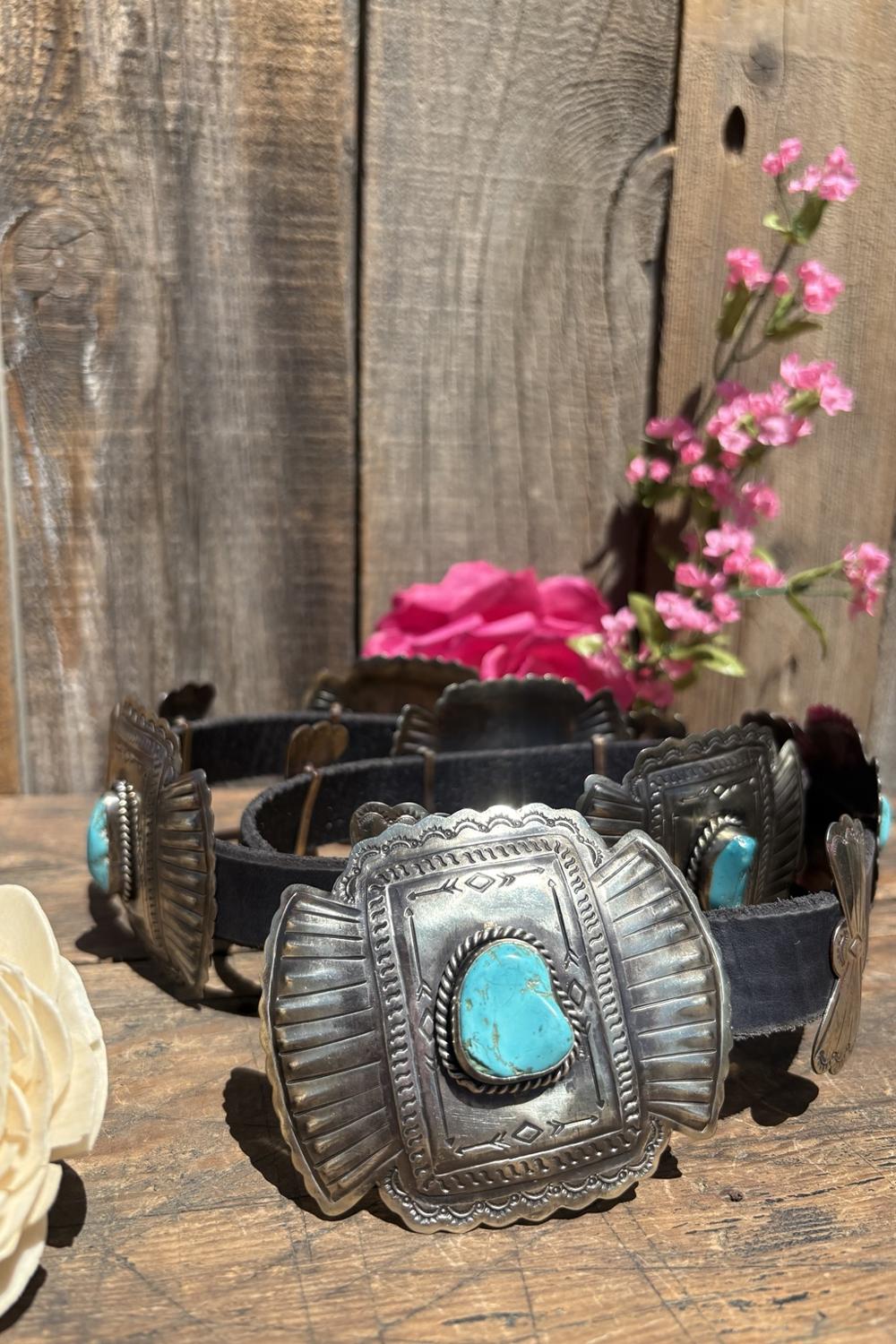 Chuck Of Turquoise Concho Belt