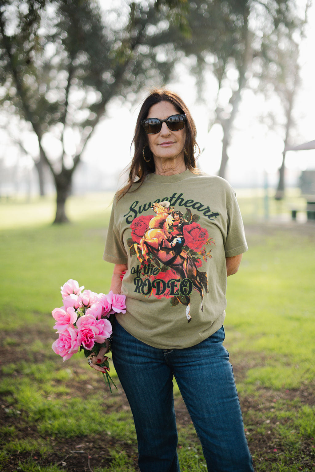 Sweetheart of the Rodeo Olive Tee