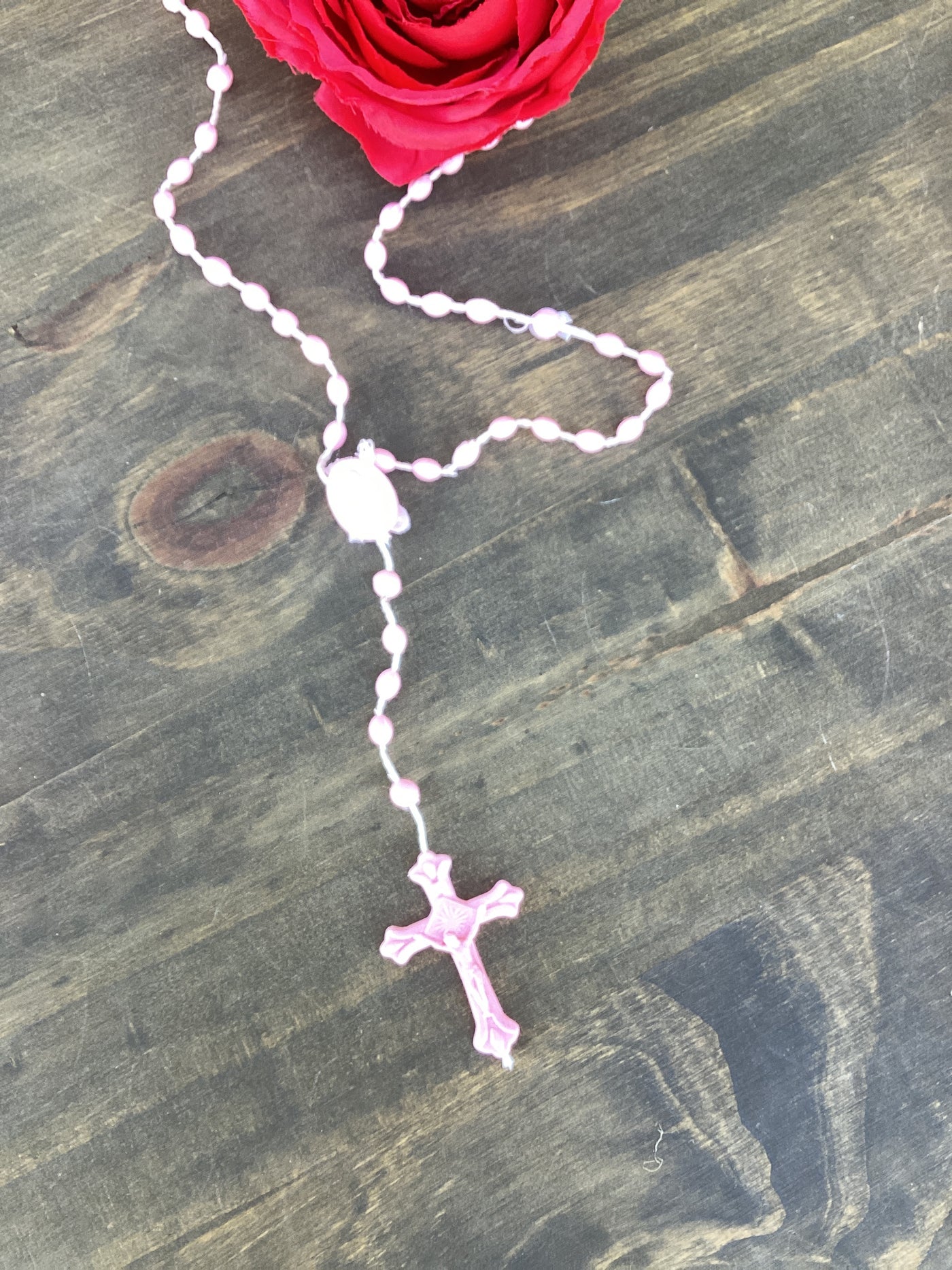 Pink Beaded Rosary