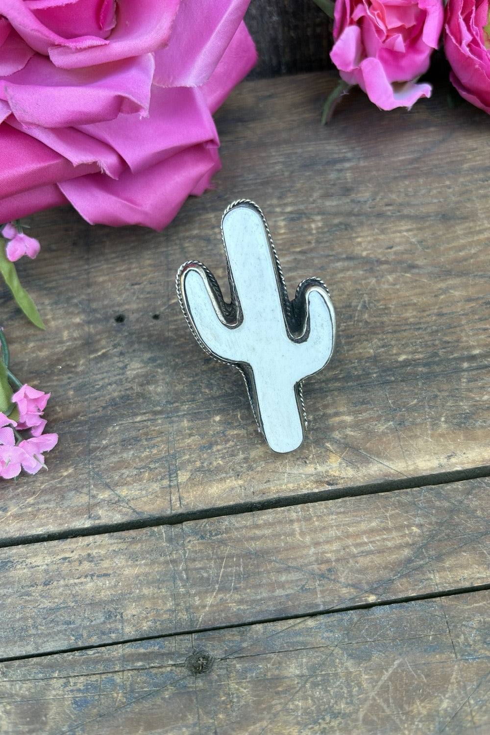 Large White Cactus Ring