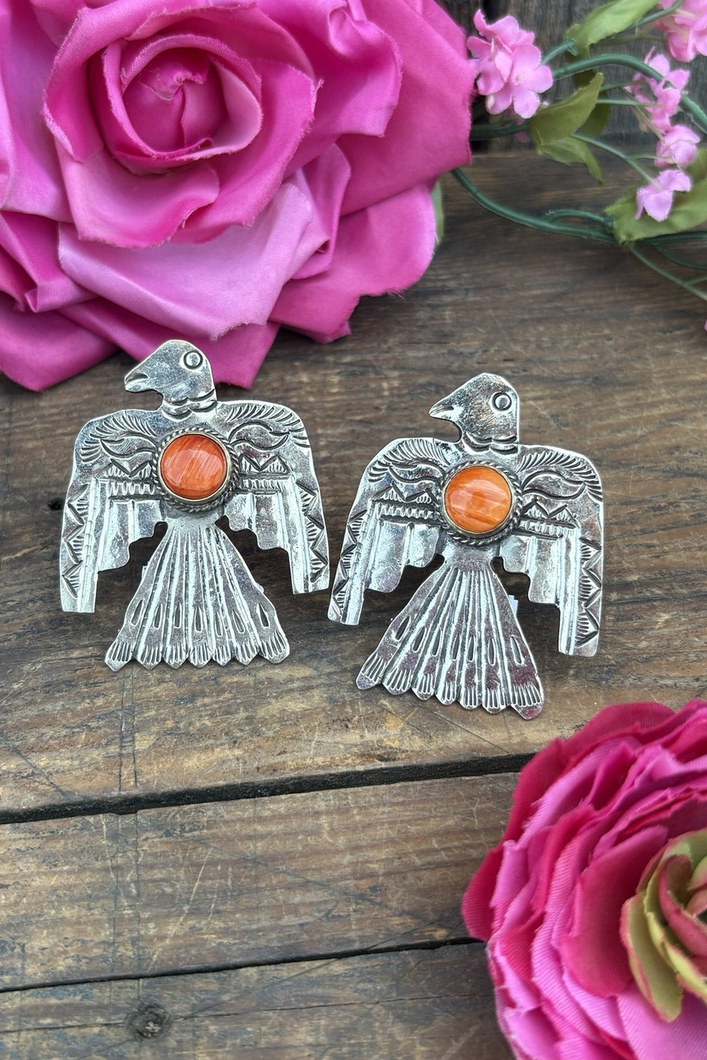 Orange Stone Bird Ring