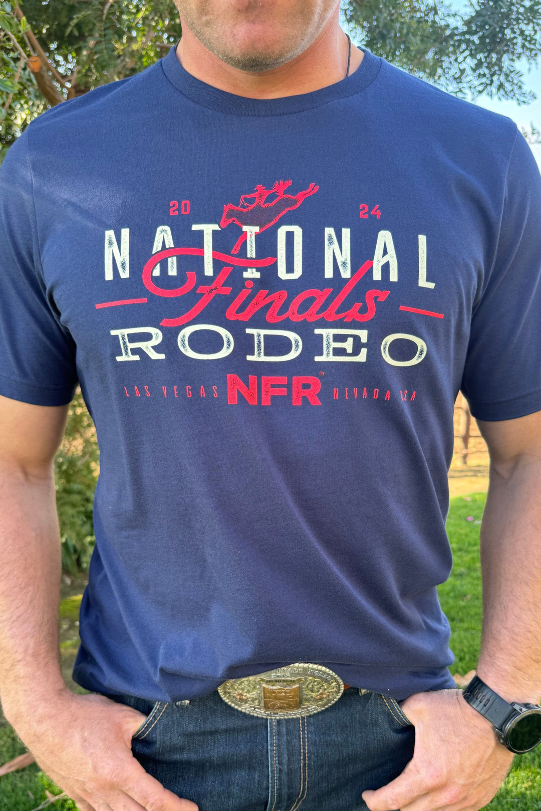 NFR Simple Stack Tee- Navy