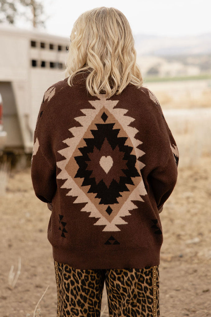 Meysa Ridge Brown Cardigan