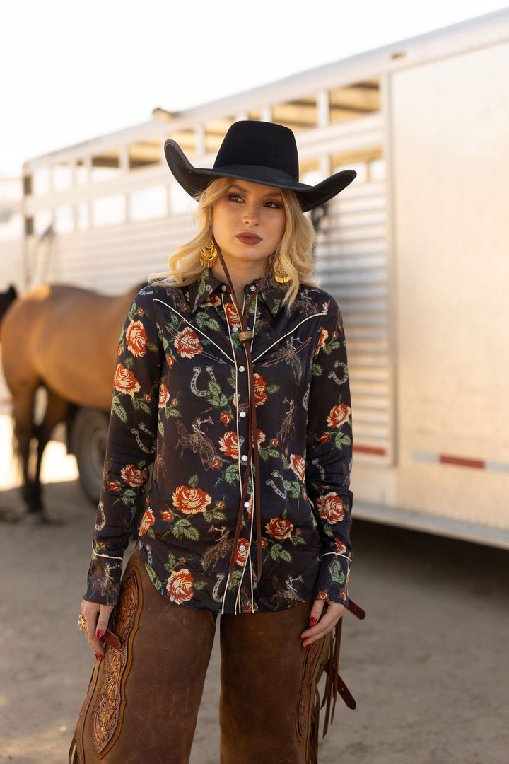 Vintage Cowgirl Button Up