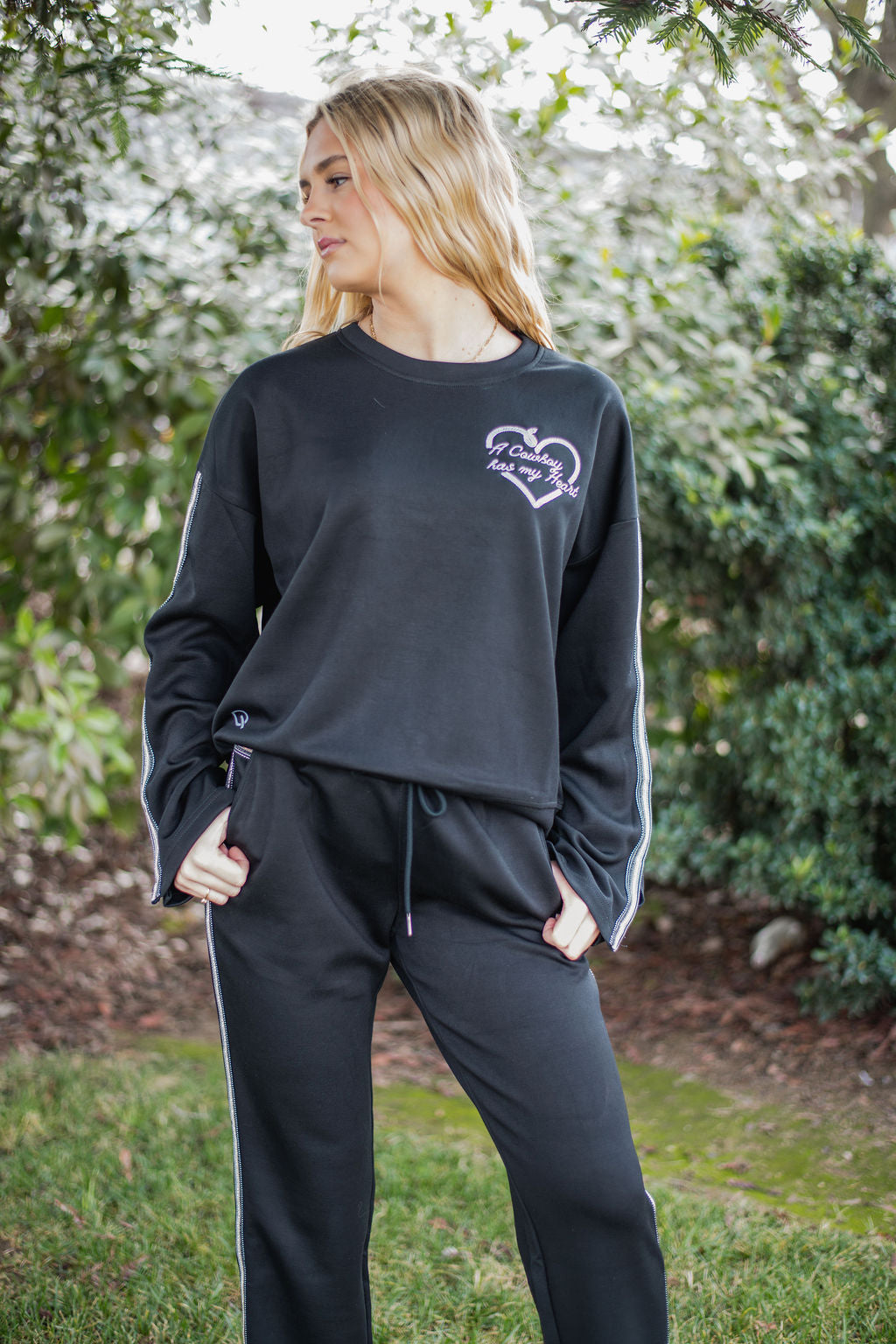 A Cowboy Has My Heart Black Sweater