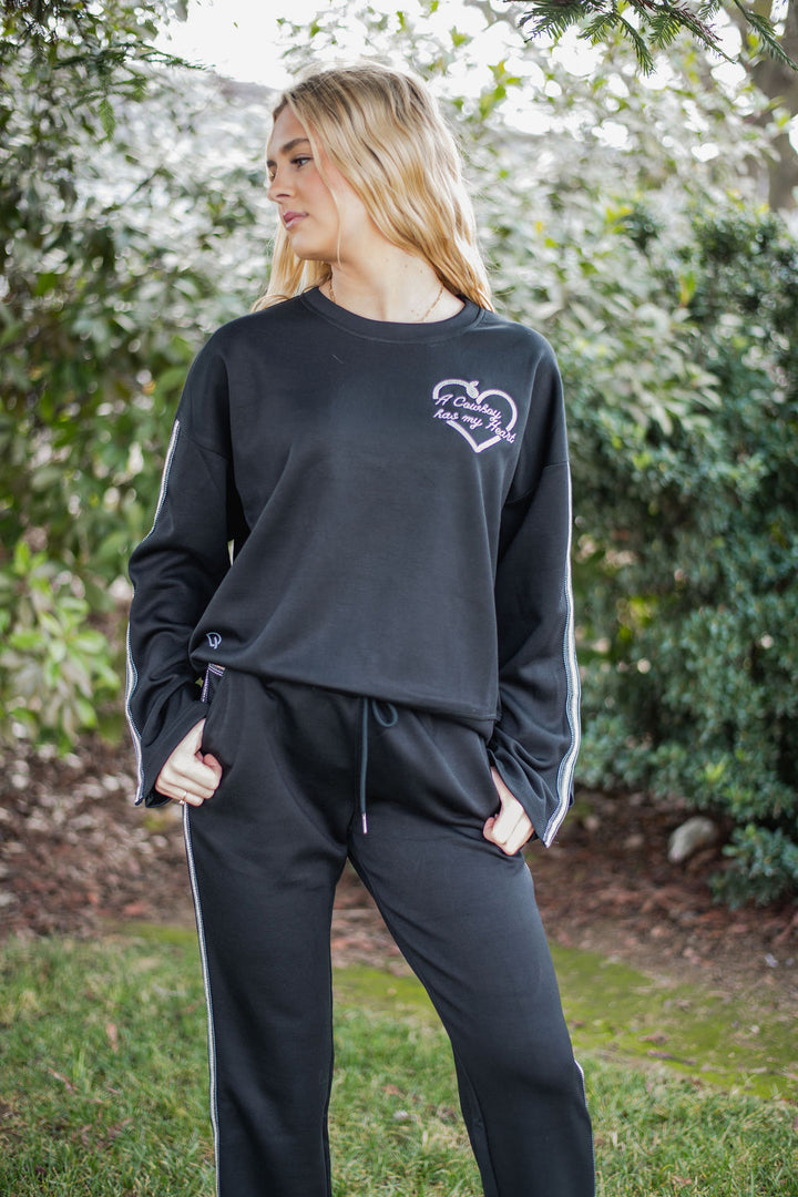 A Cowboy Has My Heart Black Sweater