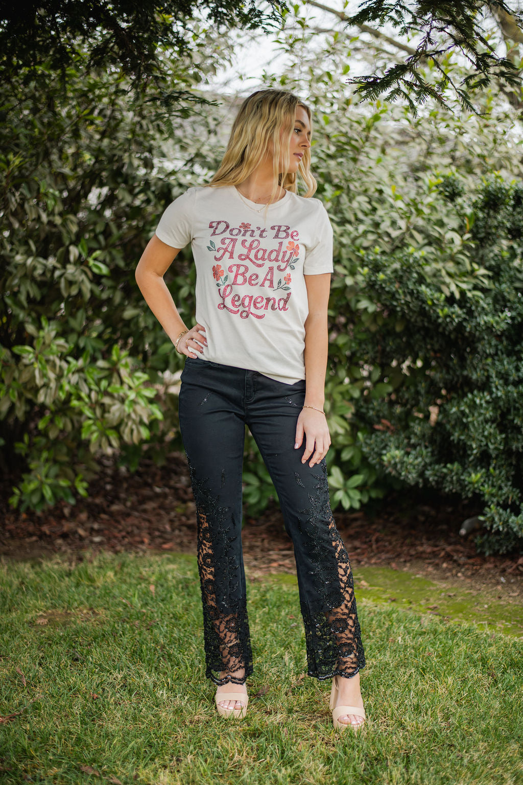 Don't Be a Lady Cream Tee