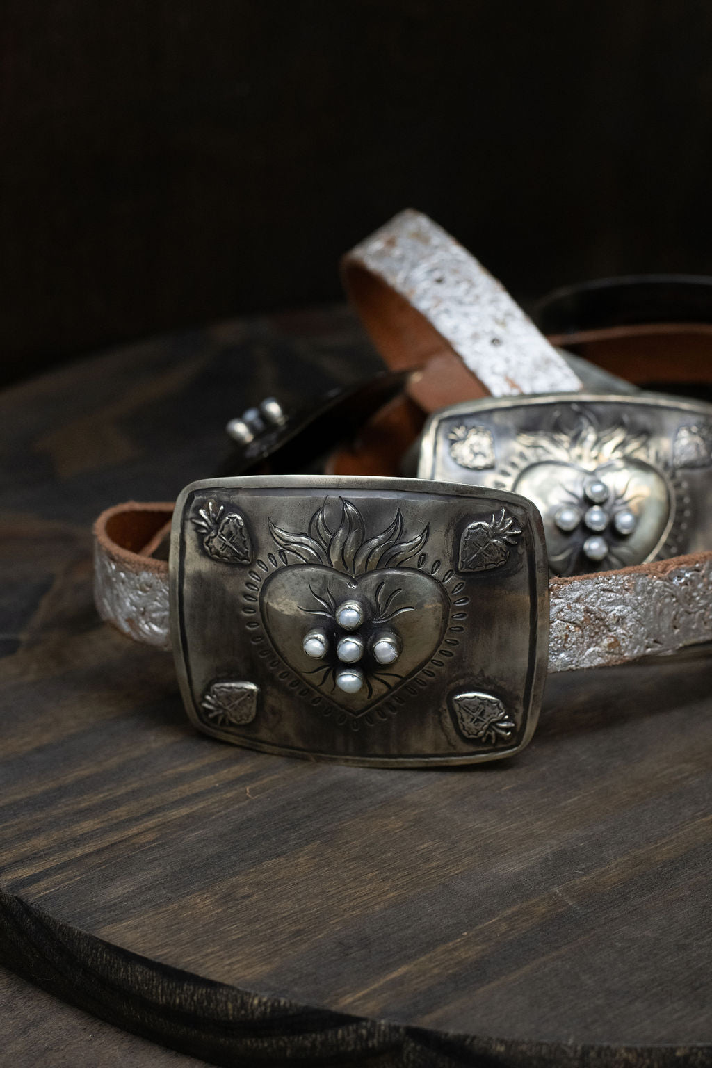 Pearls Sacred Heart Concho Belt