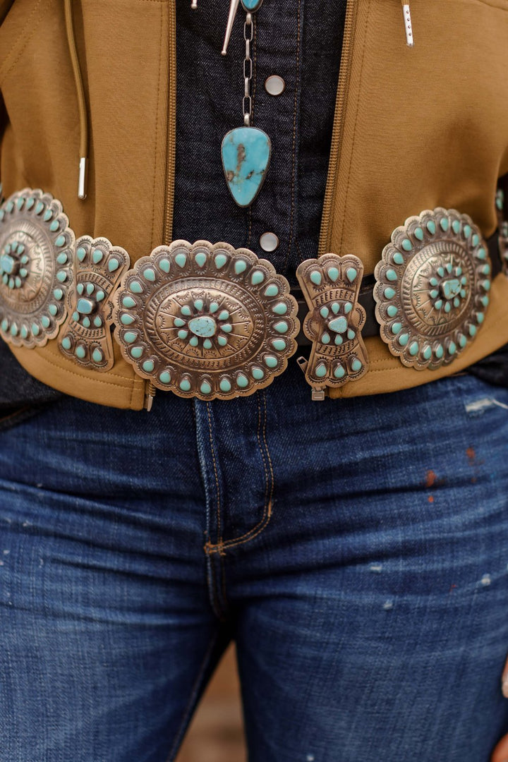 Turquoise Concho Belt by Rodeo Quincy