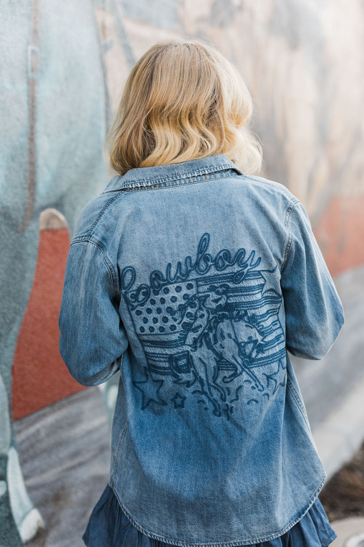 Patriotic Cowboy Button Up