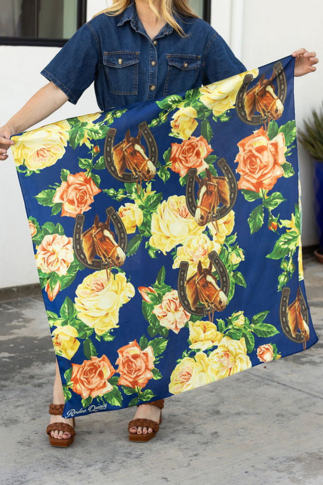Horses & Floral Wild Rags