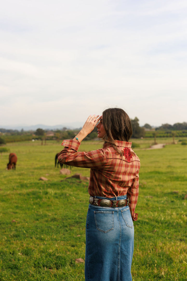 Pretty Plaid Cowboy Button Up