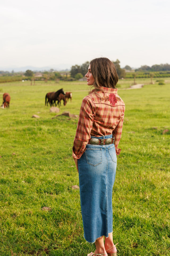 Pretty Plaid Cowboy Button Up