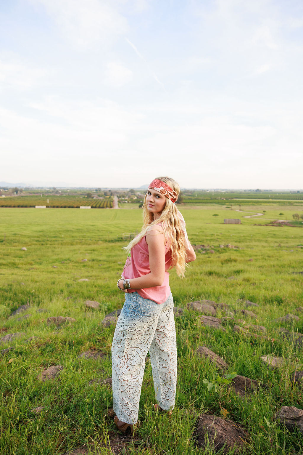 Faded Denim Rose Pant