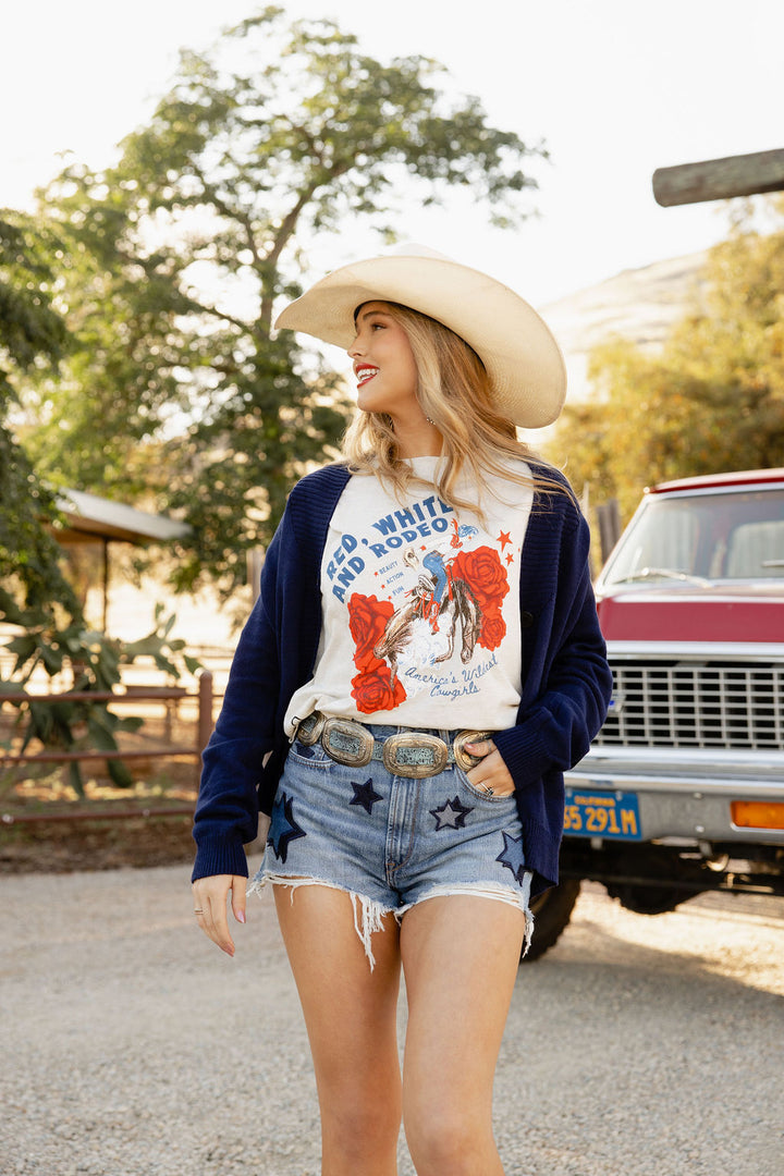 Ultra High Rise Americana Denim Shorts