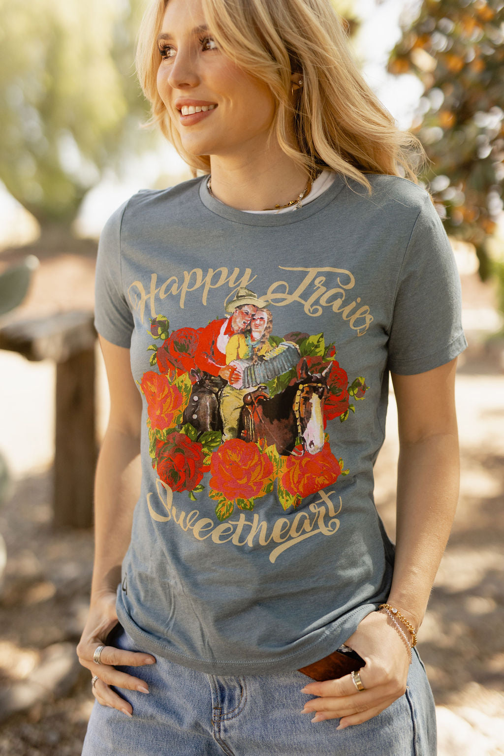 Happy Trails Sweetheart Navy Tee