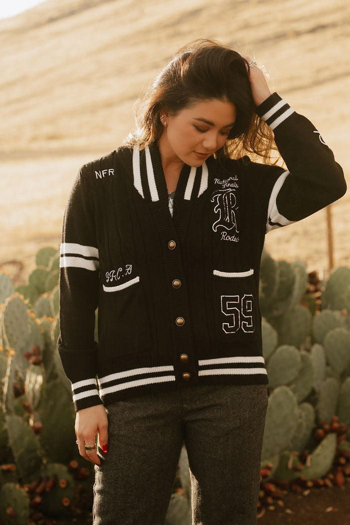 Pre-Order: Black Varsity NFR Sweater