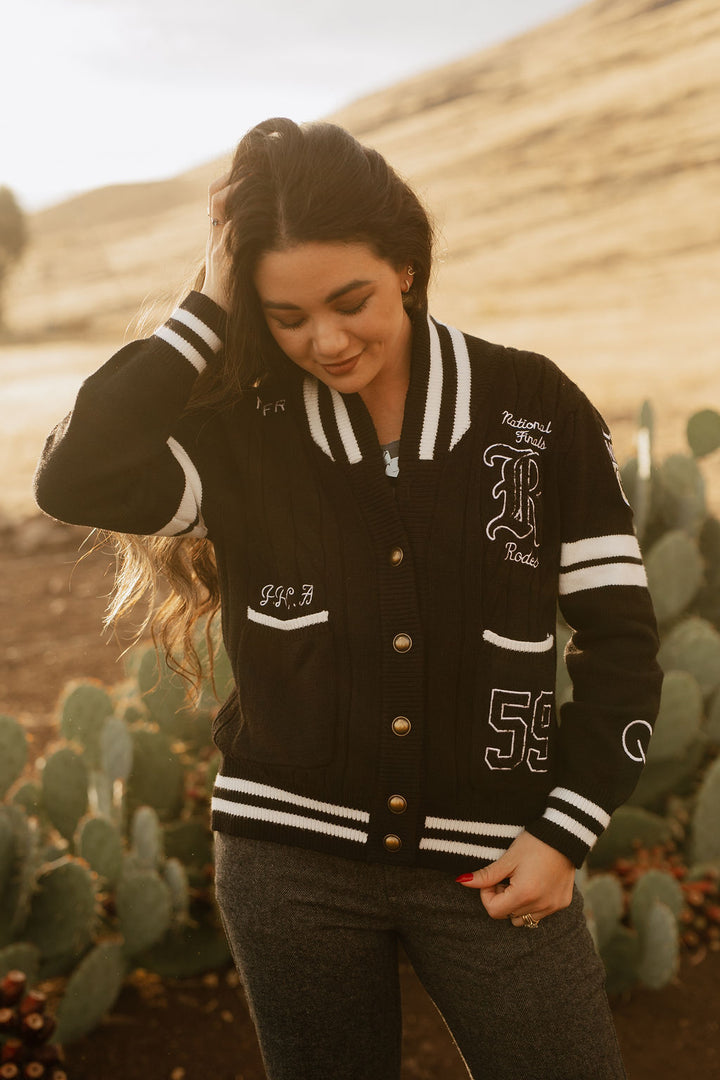 Pre-Order: Black Varsity NFR Sweater
