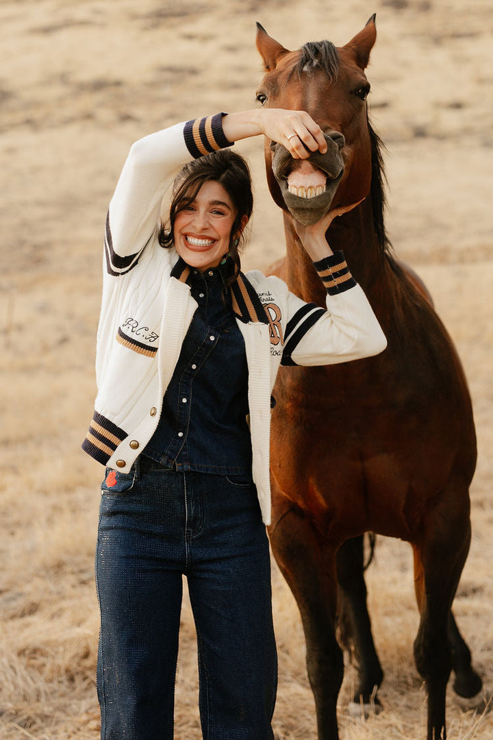 Pre-Order: Cream Varsity NFR Sweater