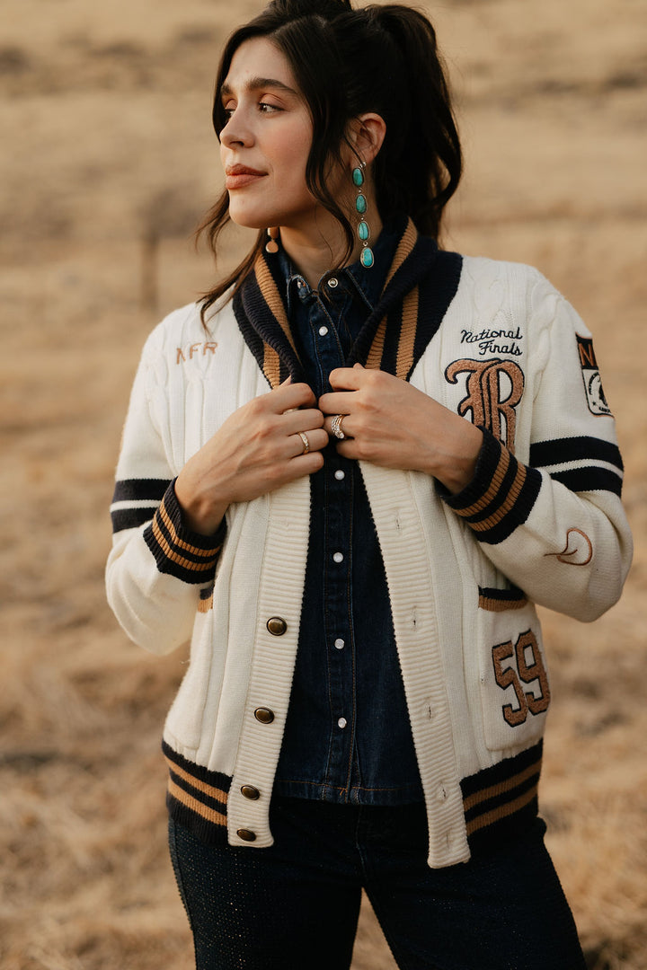 Pre-Order: Cream Varsity NFR Sweater
