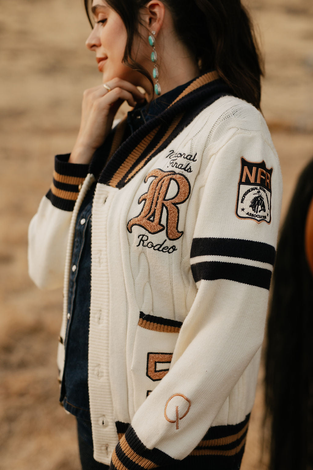 Pre-Order: Cream Varsity NFR Sweater