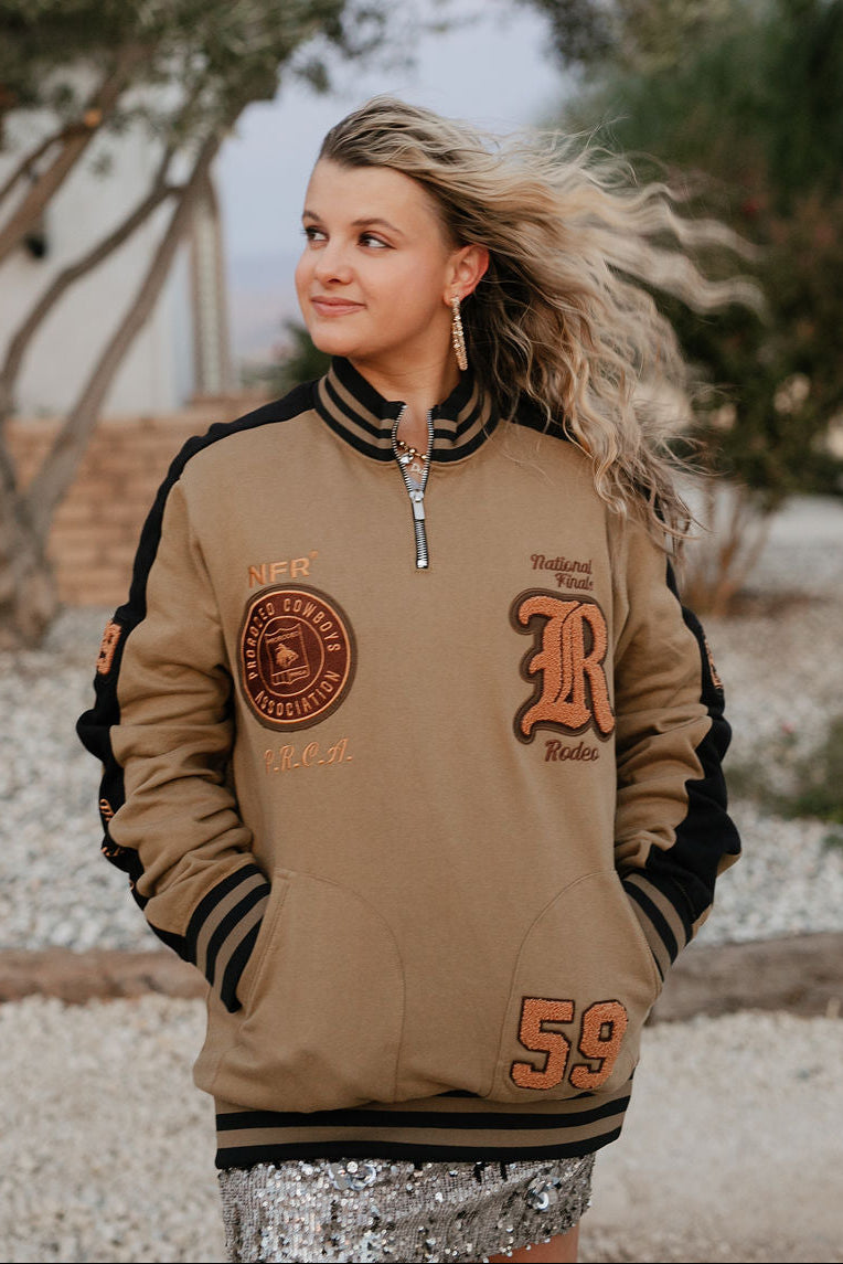 Pre-Order: NFR Olive Fleece Quarter Zip Jacket