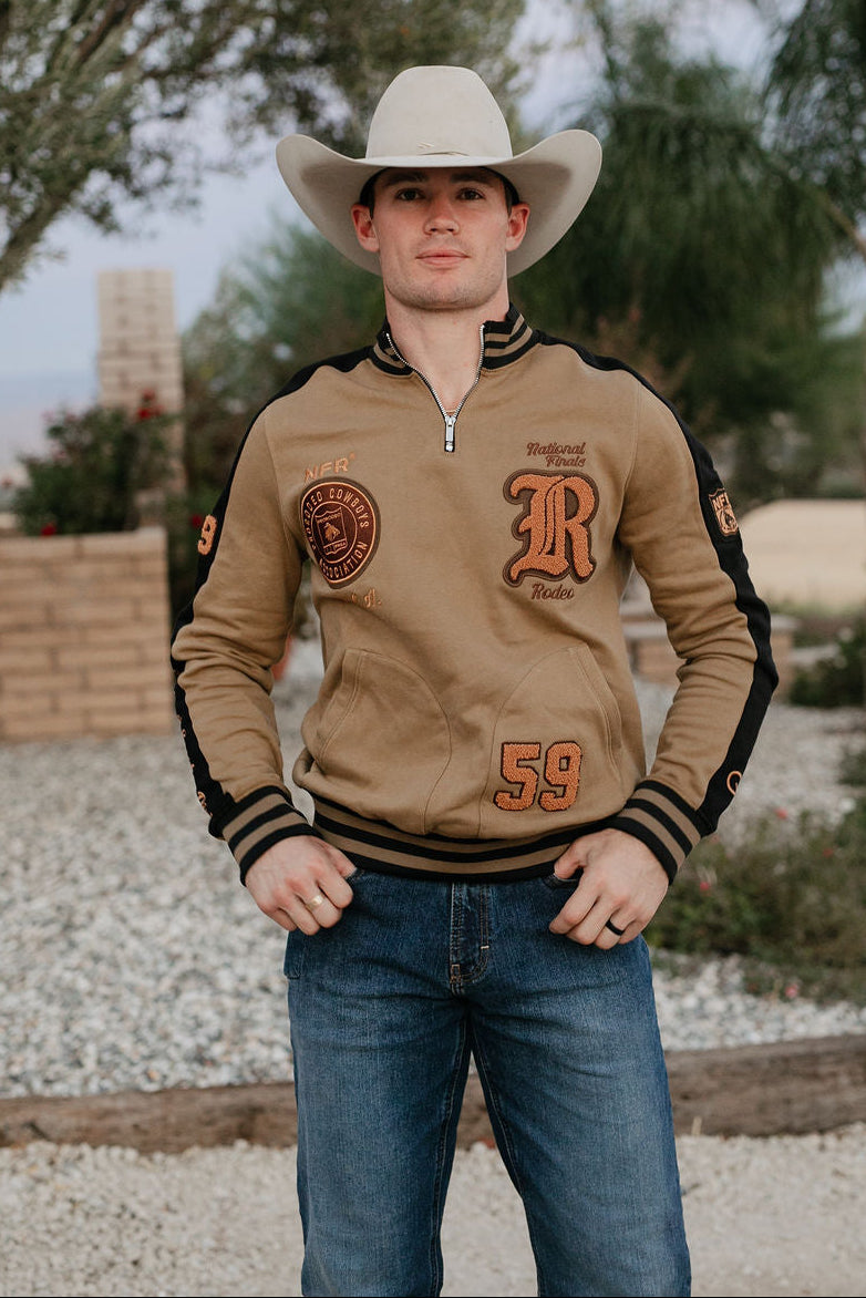 Pre-Order: NFR Olive Fleece Quarter Zip Jacket