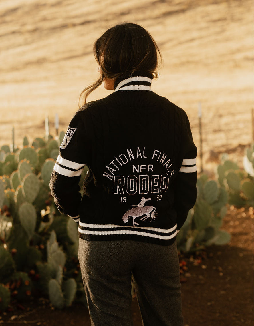 Pre-Order: Black Varsity NFR Sweater