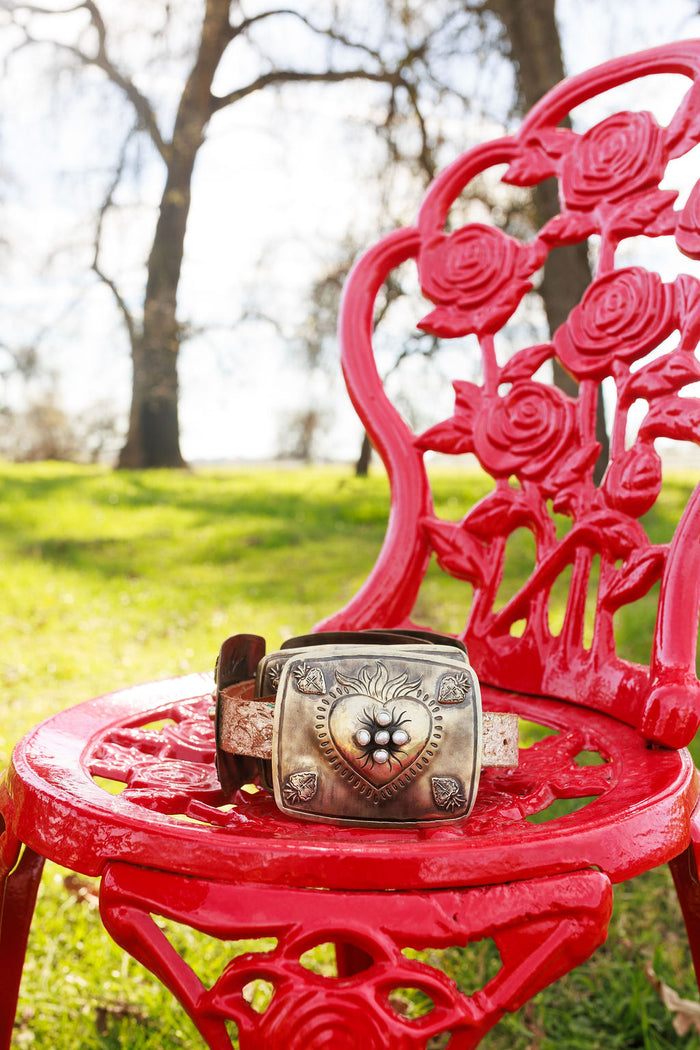 Pearls Sacred Heart Concho Belt
