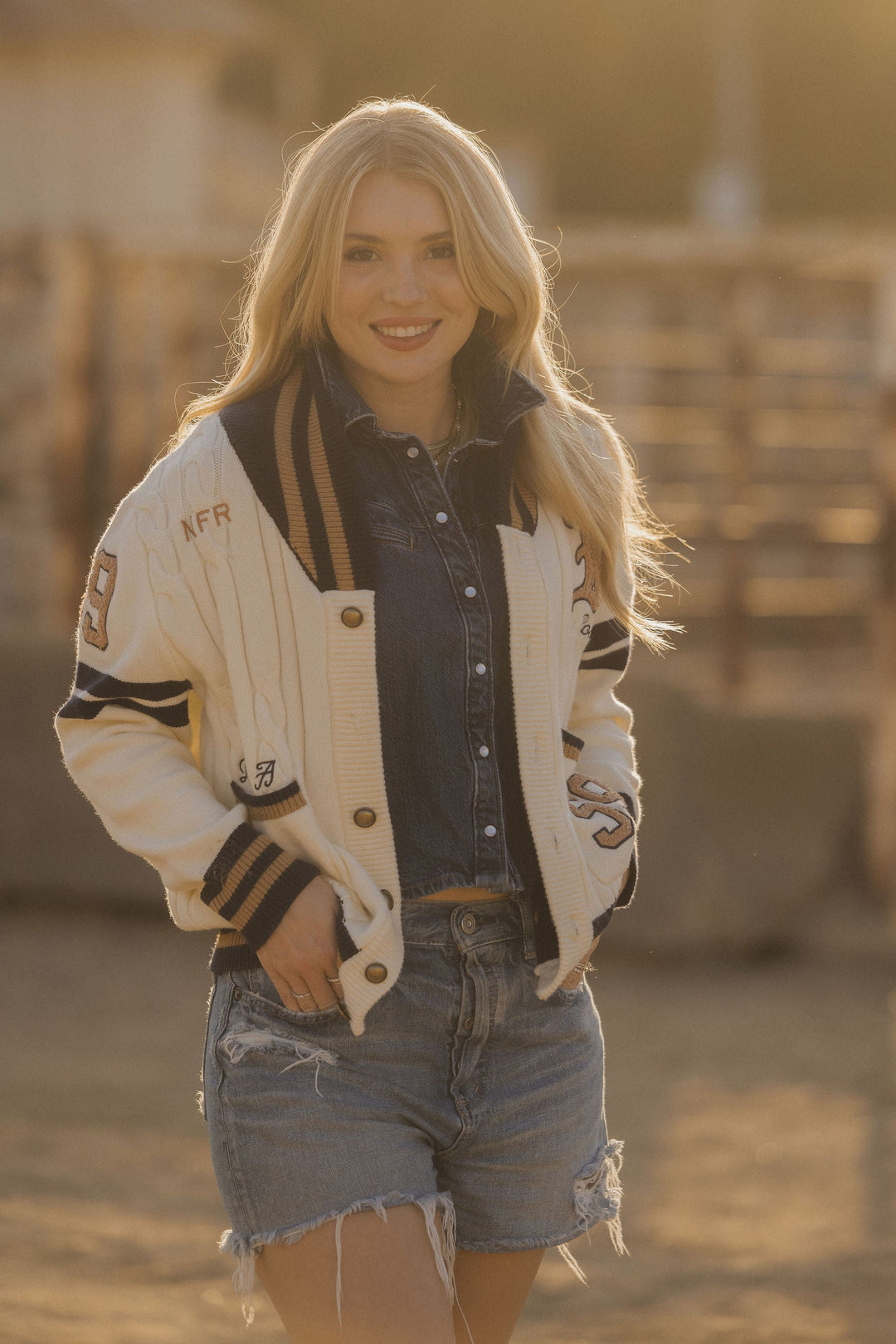 Pre-Order: Cream Varsity NFR Sweater