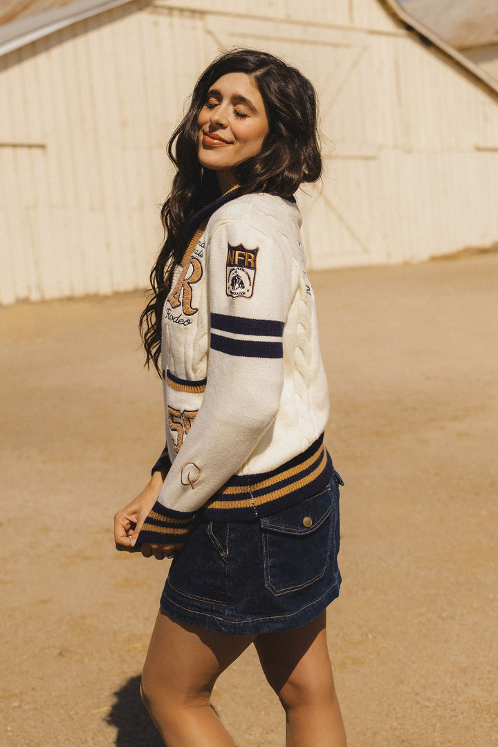 Pre-Order: Cream Varsity NFR Sweater