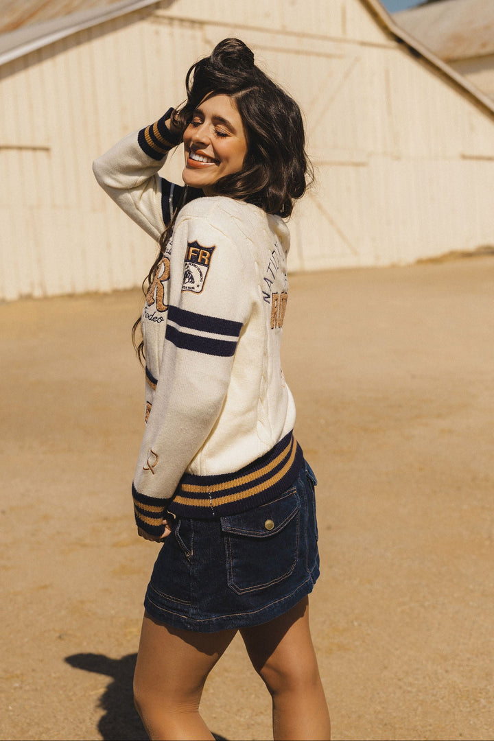 Pre-Order: Cream Varsity NFR Sweater