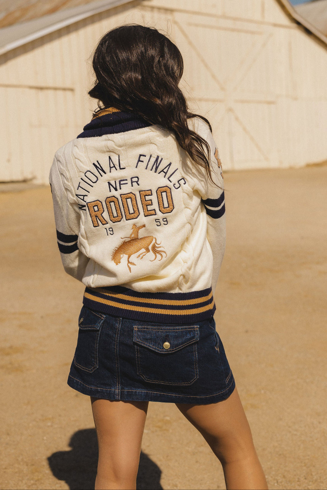 Pre-Order: Cream Varsity NFR Sweater