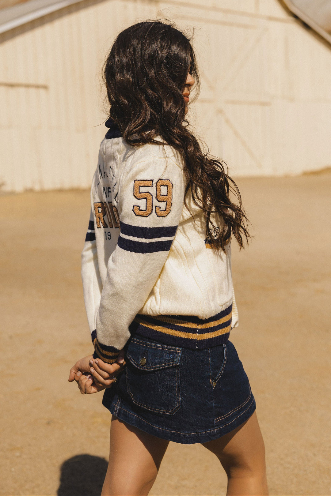 Pre-Order: Cream Varsity NFR Sweater