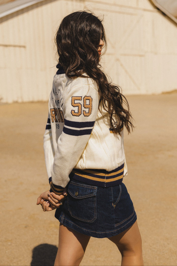 Pre-Order: Cream Varsity NFR Sweater
