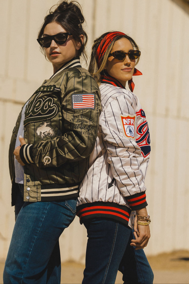 NFR 1959 Pinstripe Varsity Bomber Jacket