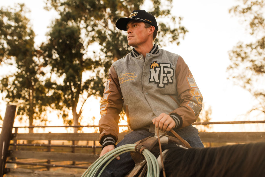 Gray NFR Letterman Jacket